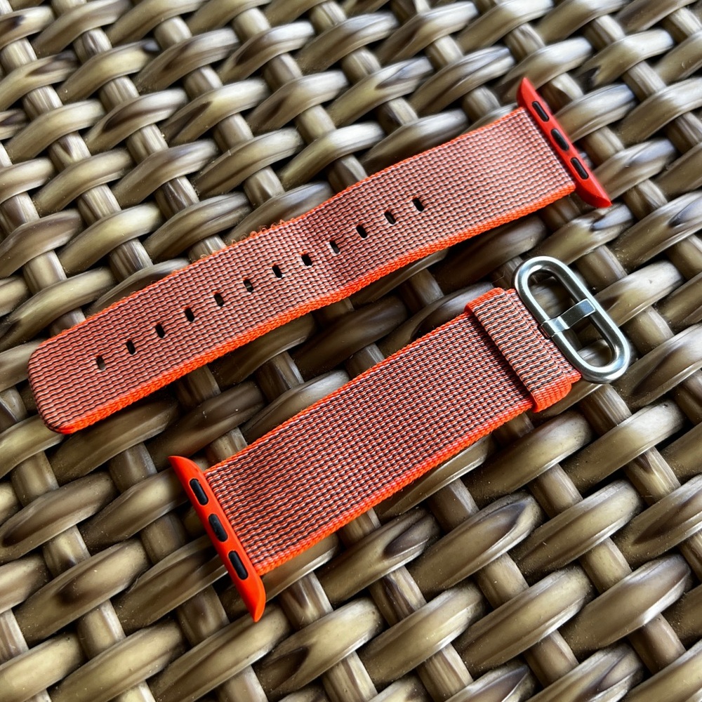 Woven Nylon Orange Apple Watch Band